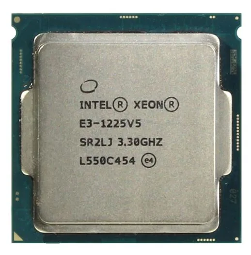 Xeon E3-1225v5 4-Core CPU 3,3 GHz (3.7 GHz Turbo), 8 MB Cache LGA 1151 80 Watt