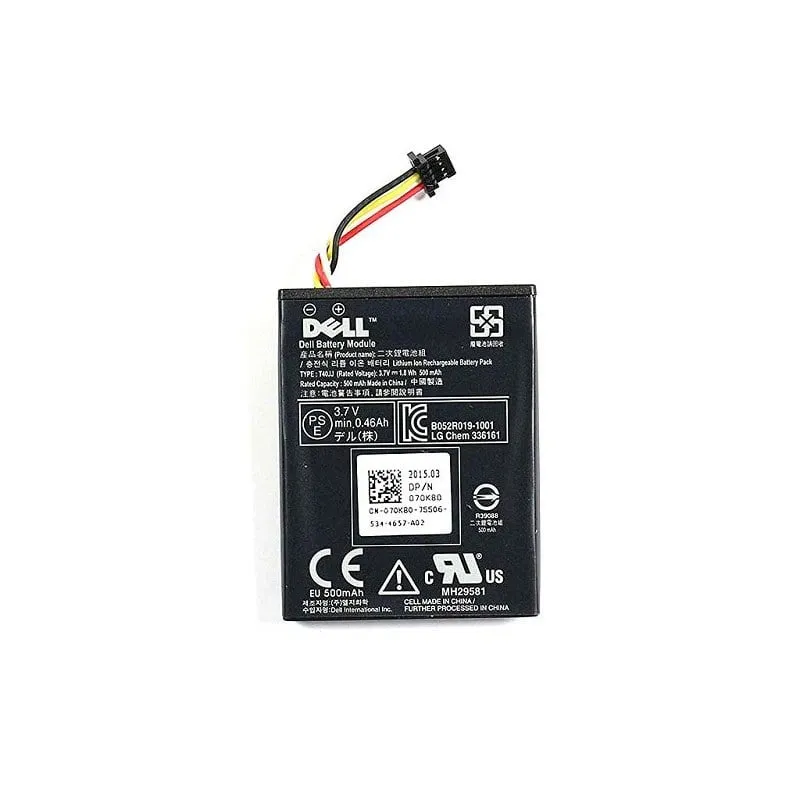 DELL Battery Pack (1.8Wh, 500mAh) for PERC H710 H710P H810 H730 H730P (withoutholder) - 70K80 H132V 37CT1 HD8WG