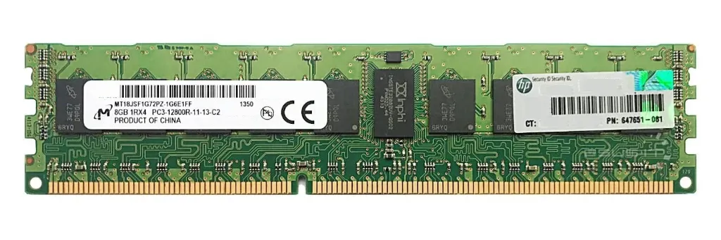 HP 8GB 1Rx4 PC3-12800R DDR3-1600 ECC memory - 647651-081