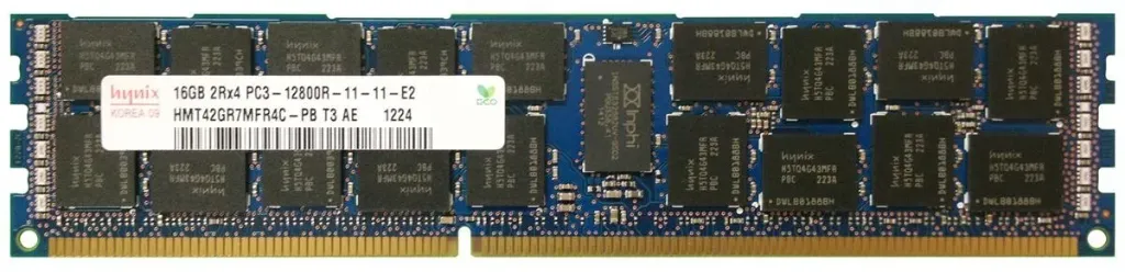 SK Hynix 1x 16GB DDR3-1600 RDIMM PC3-12800R Dual Rank x4 Module HMT42GR7MFR4C-PB
