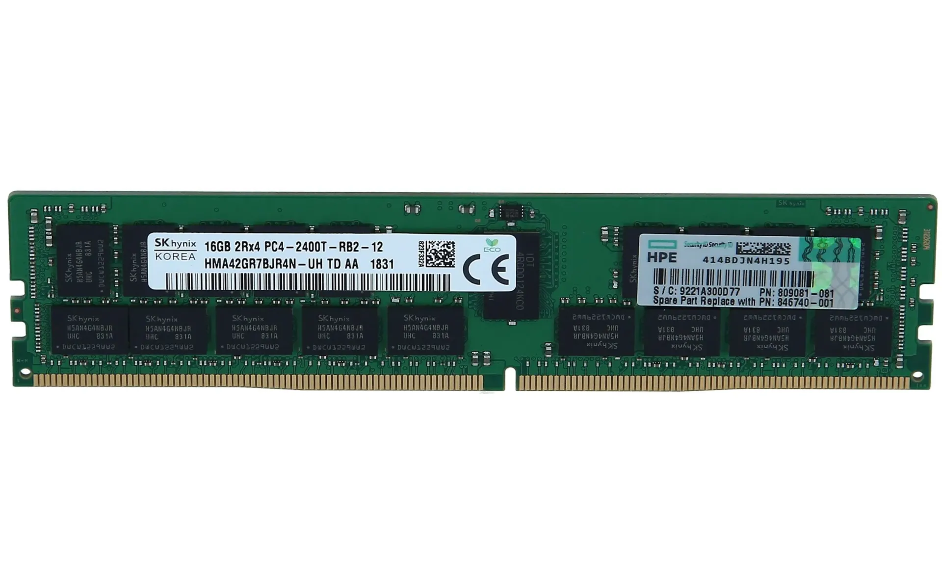 16GB 2Rx4 DDR4-2400T Registered ECC, Hynix / HP HMA42GR7BJR4N-UH 809081-081